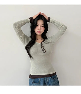 Sheer Long Sleeve Tee