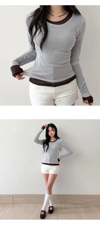 Sheer Long Sleeve Tee