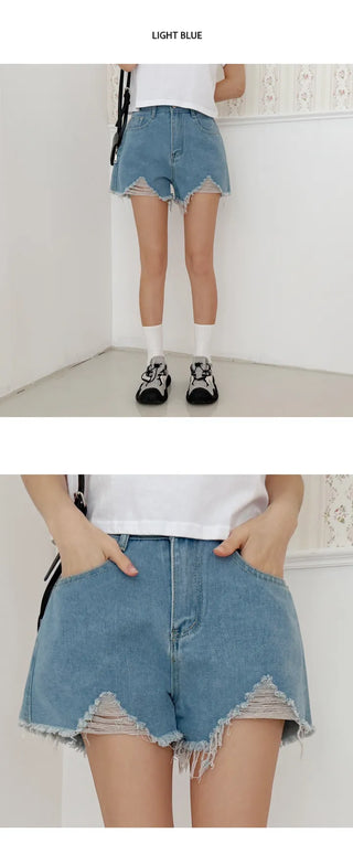 Distressed Denim Shorts