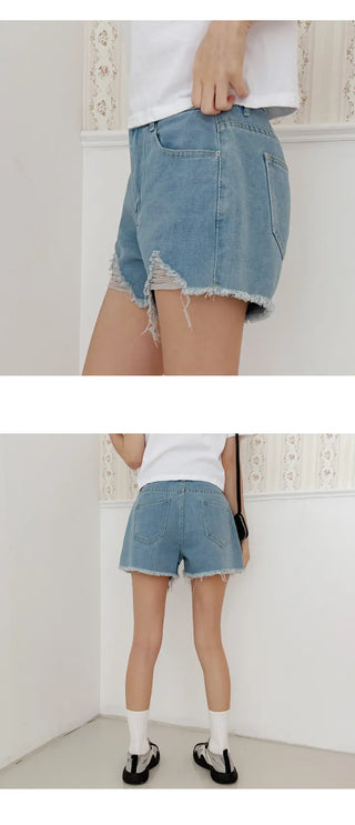 Distressed Denim Shorts