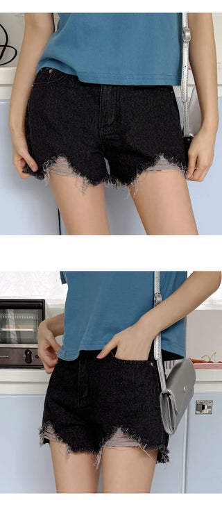 Distressed Denim Shorts