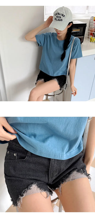 Distressed Denim Shorts
