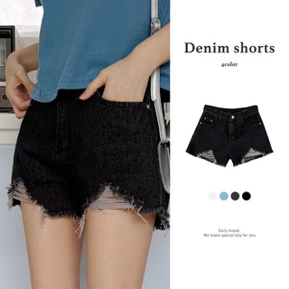 Distressed Denim Shorts