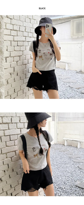 Distressed Denim Shorts