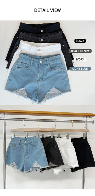 Distressed Denim Shorts