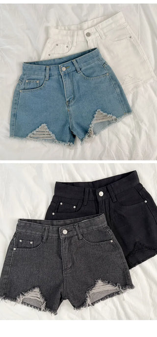 Distressed Denim Shorts