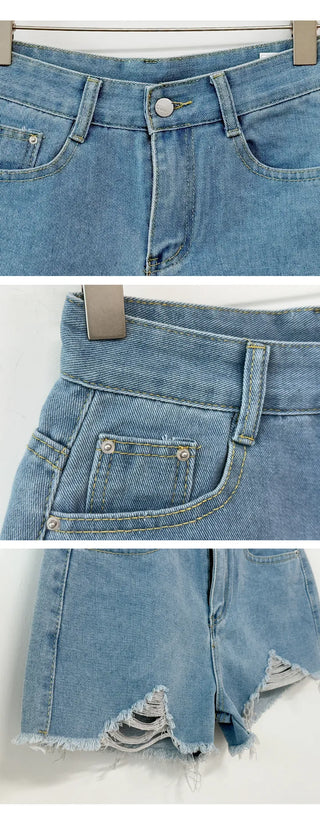 Distressed Denim Shorts