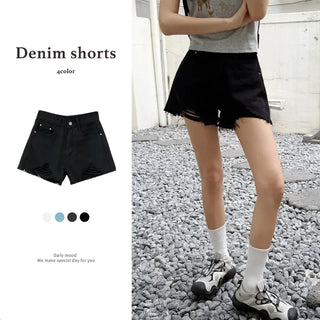 Distressed Denim Shorts