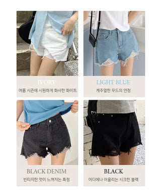 Distressed Denim Shorts