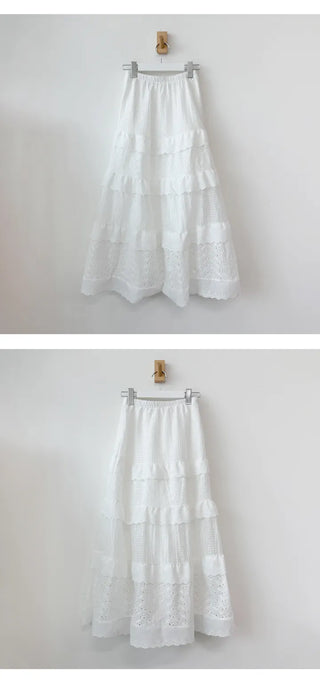 Lace Tiered Long Skirt