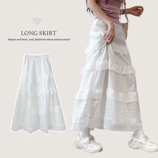 Lace Tiered Long Skirt