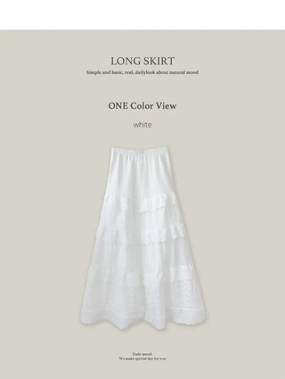 Lace Tiered Long Skirt