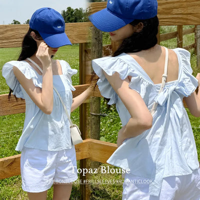 Shirred Sleeveless Blouse