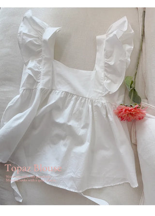 Shirred Sleeveless Blouse