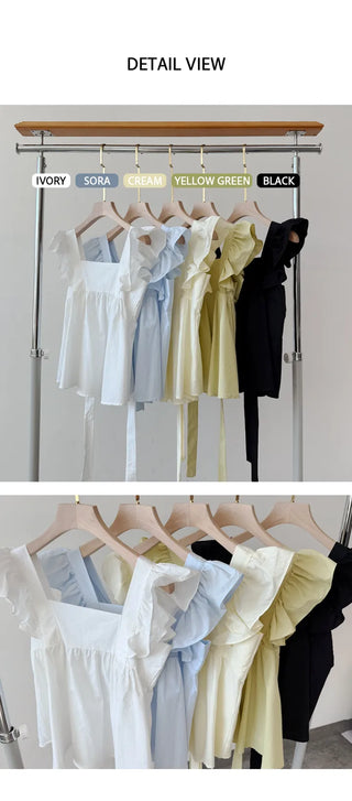 Shirred Sleeveless Blouse