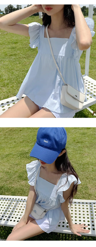 Shirred Sleeveless Blouse