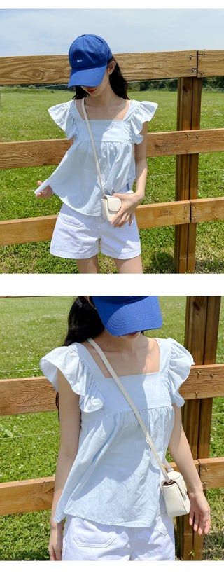 Shirred Sleeveless Blouse
