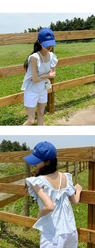 Shirred Sleeveless Blouse