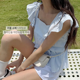 Shirred Sleeveless Blouse