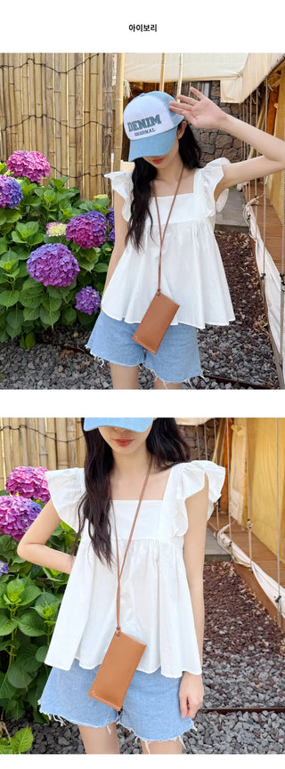 Shirred Sleeveless Blouse
