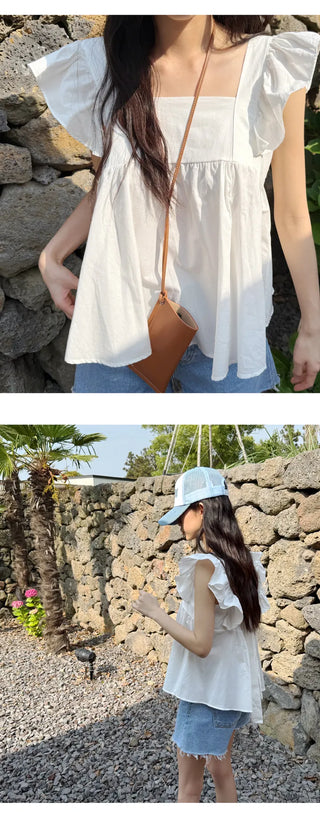 Shirred Sleeveless Blouse