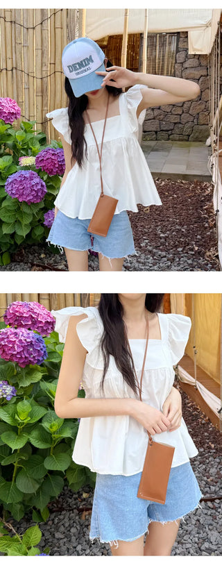 Shirred Sleeveless Blouse