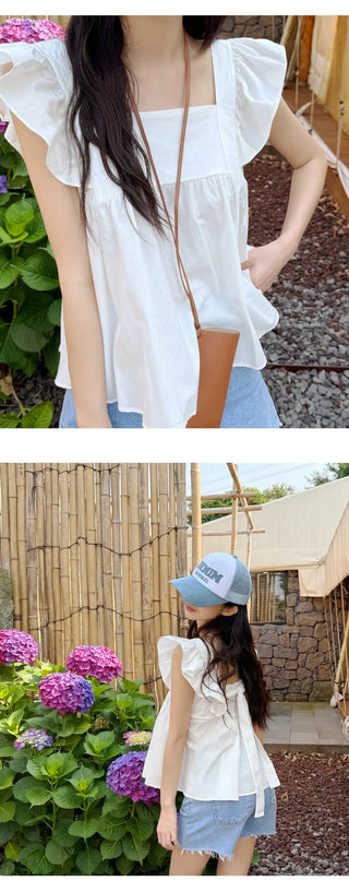 Shirred Sleeveless Blouse