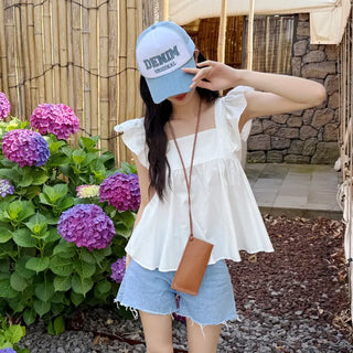 Shirred Sleeveless Blouse