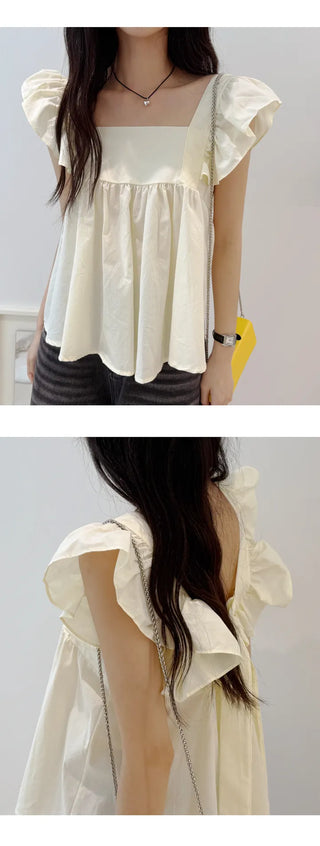 Shirred Sleeveless Blouse