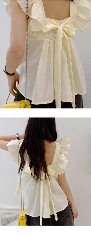 Shirred Sleeveless Blouse