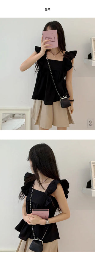 Shirred Sleeveless Blouse