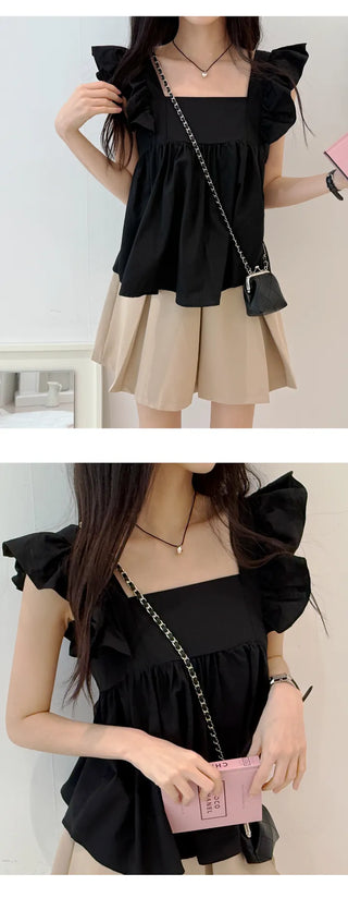 Shirred Sleeveless Blouse