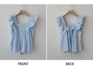 Shirred Sleeveless Blouse