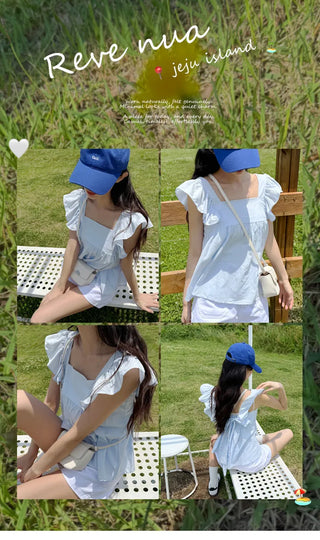 Shirred Sleeveless Blouse
