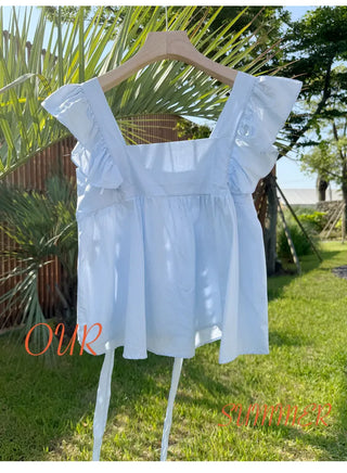 Shirred Sleeveless Blouse