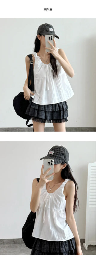 Frill Sleeveless Blouse