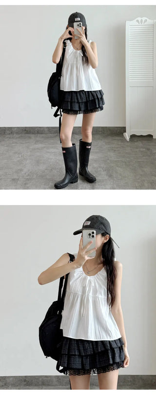 Frill Sleeveless Blouse