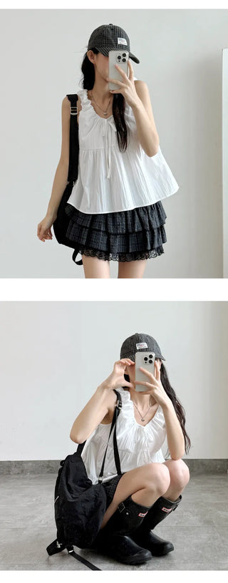 Frill Sleeveless Blouse