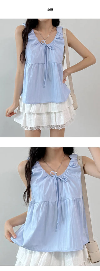 Frill Sleeveless Blouse