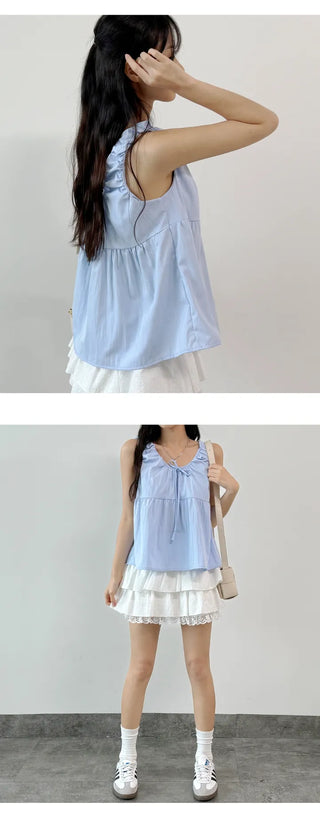 Frill Sleeveless Blouse