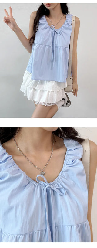 Frill Sleeveless Blouse