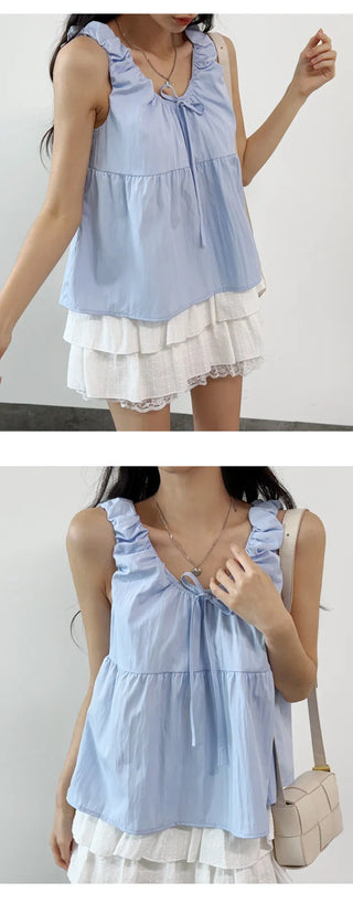Frill Sleeveless Blouse