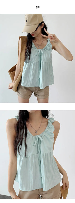 Frill Sleeveless Blouse