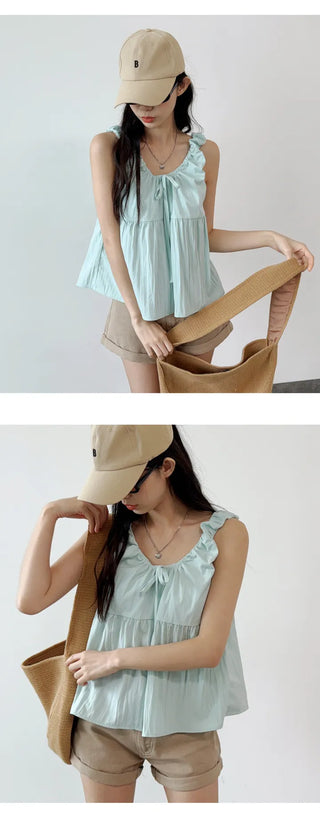 Frill Sleeveless Blouse