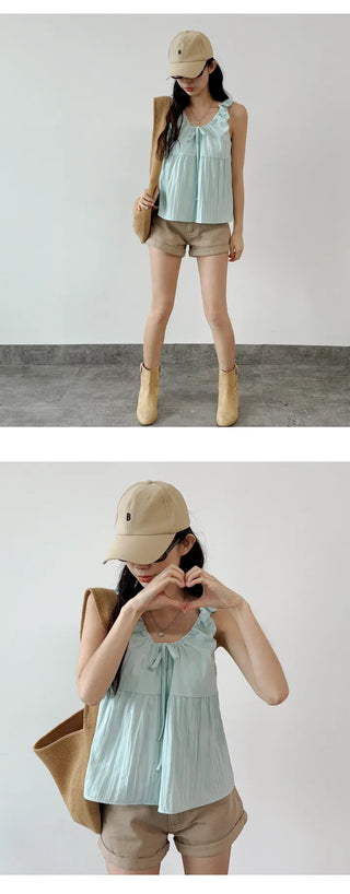 Frill Sleeveless Blouse