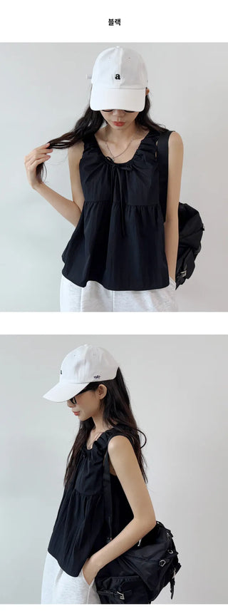 Frill Sleeveless Blouse