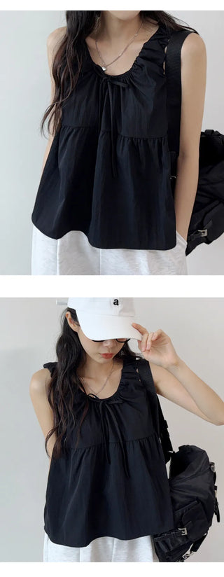 Frill Sleeveless Blouse