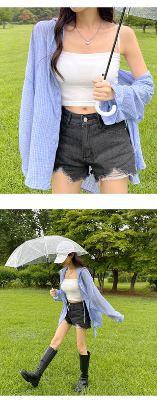 Sheer Hooded Windbreaker