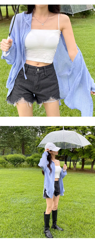 Sheer Hooded Windbreaker