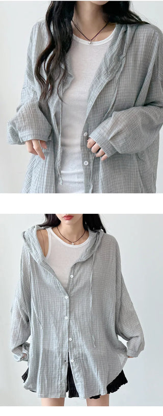 Sheer Hooded Windbreaker